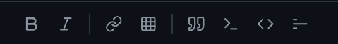 Barra de formatação Markdown